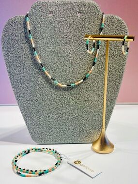 GORJANA Gigi Palm Desert 18k Gold Plated Beaded Earrings Necklace Bracelet BOHO